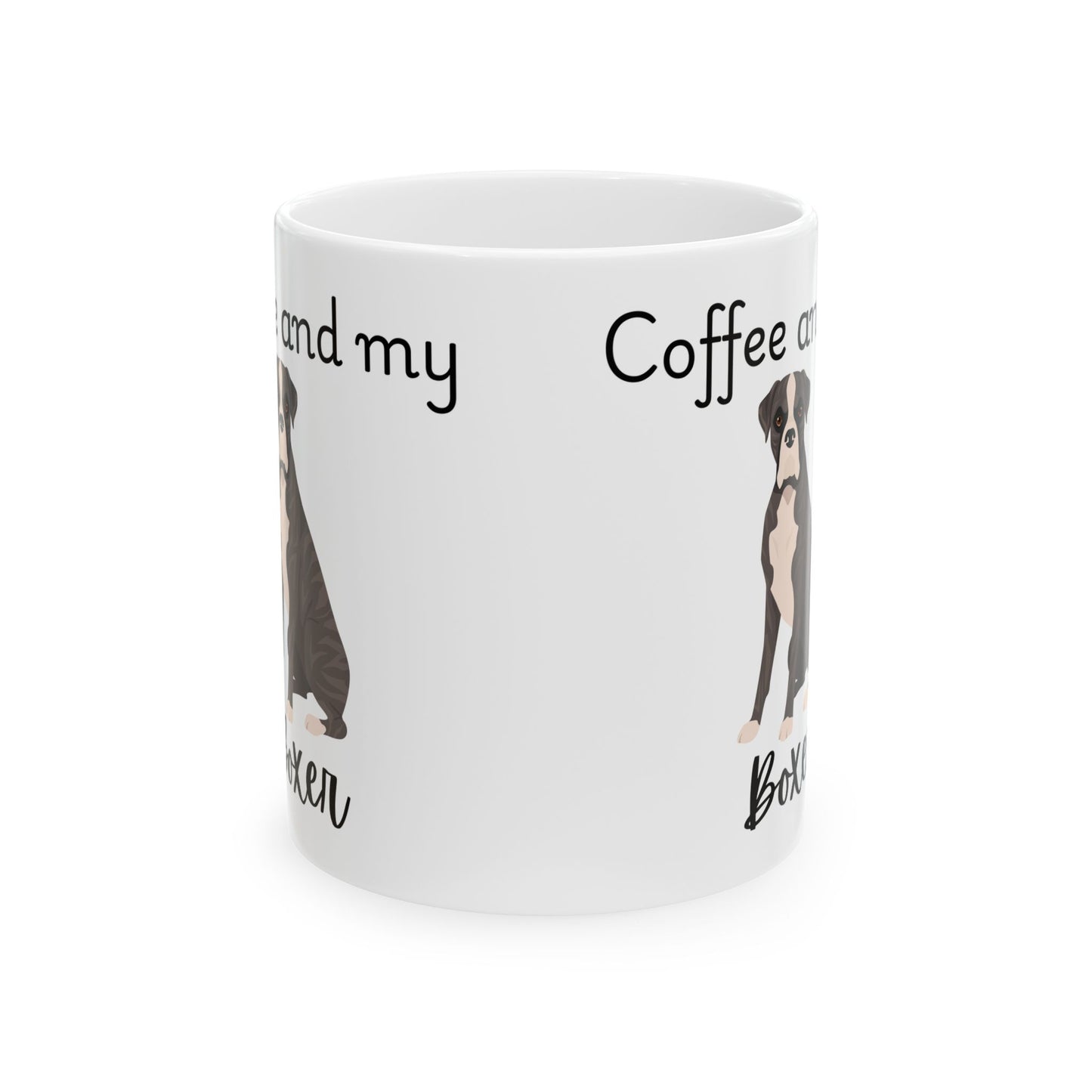 Coffee and My Boxer Ceramic Mug | Dog Lover Gift, Pet Owner Cup, Cute Mug for Dog Moms, Funny Mug for Coffee Lovers