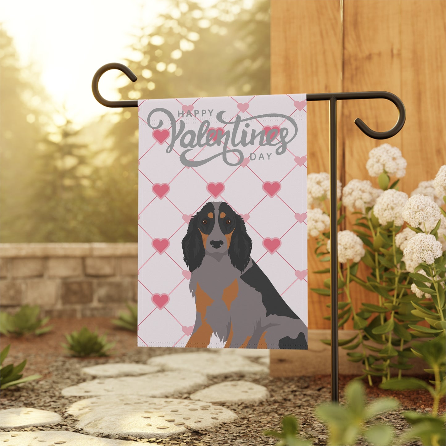 Picardy Spaniel Dog Valentines Day Garden Flag