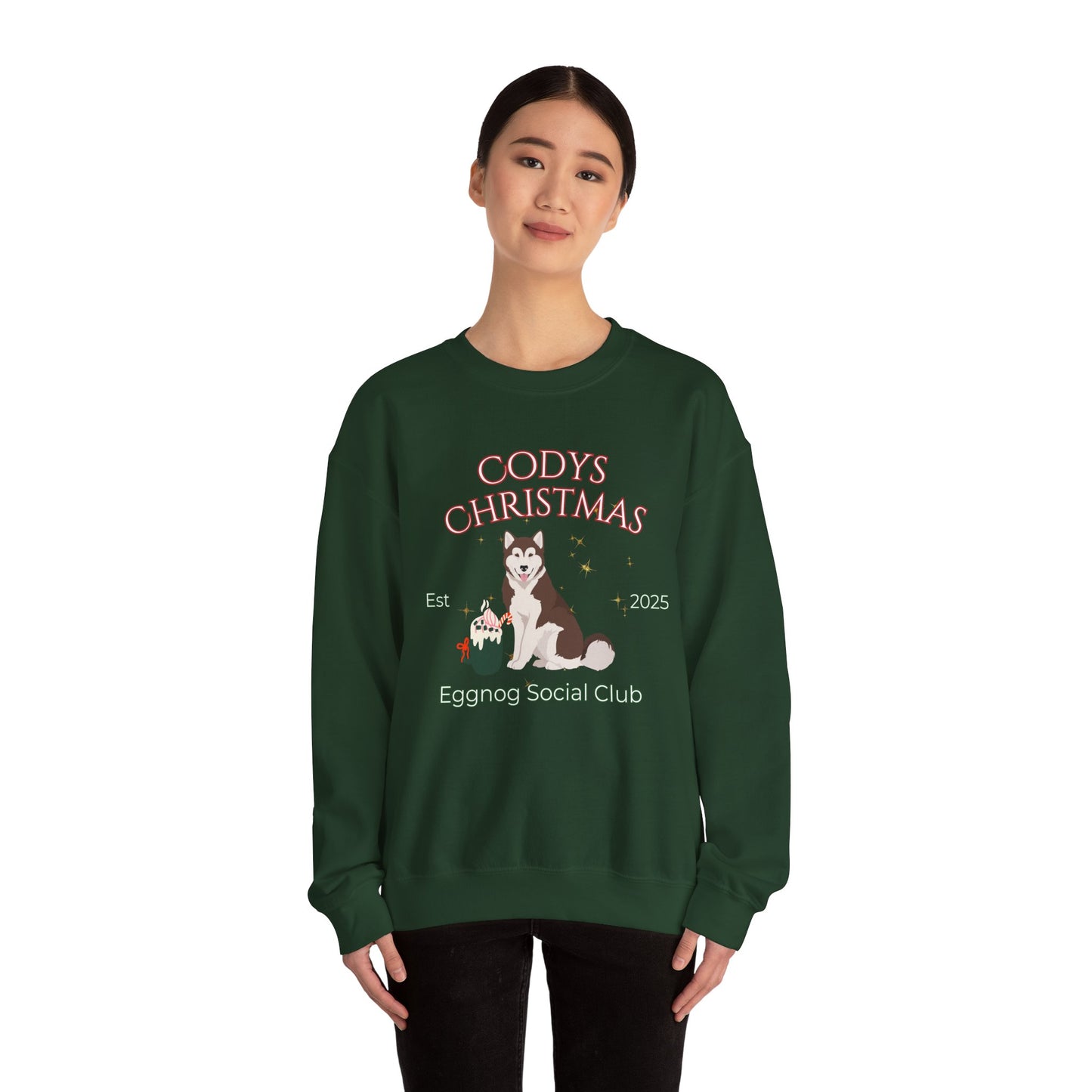 Canadian Inuit Dog Dog Christmas Social Club Unisex Heavy Blend Crewneck Sweatshirt Custom Name
