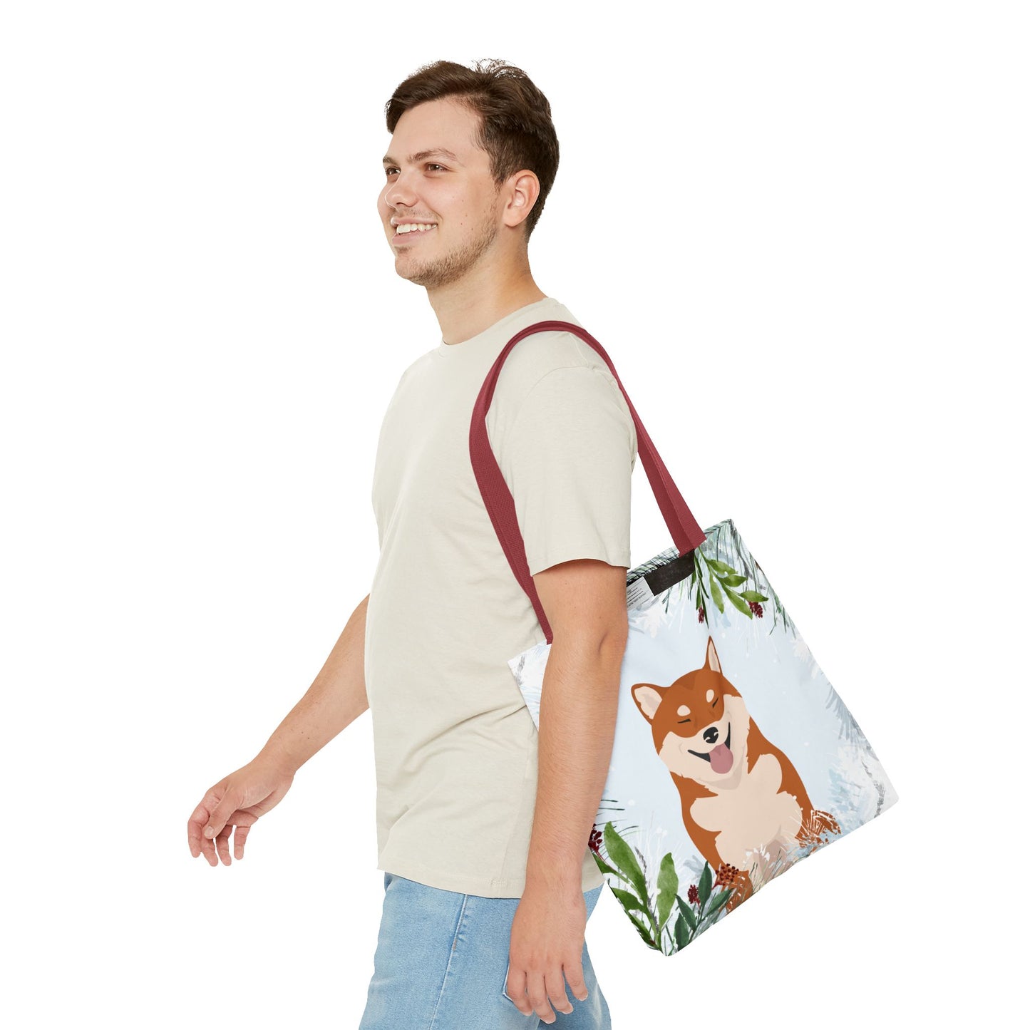 Shiba Inu Dog Christmas Holiday Tote Bag 16x16