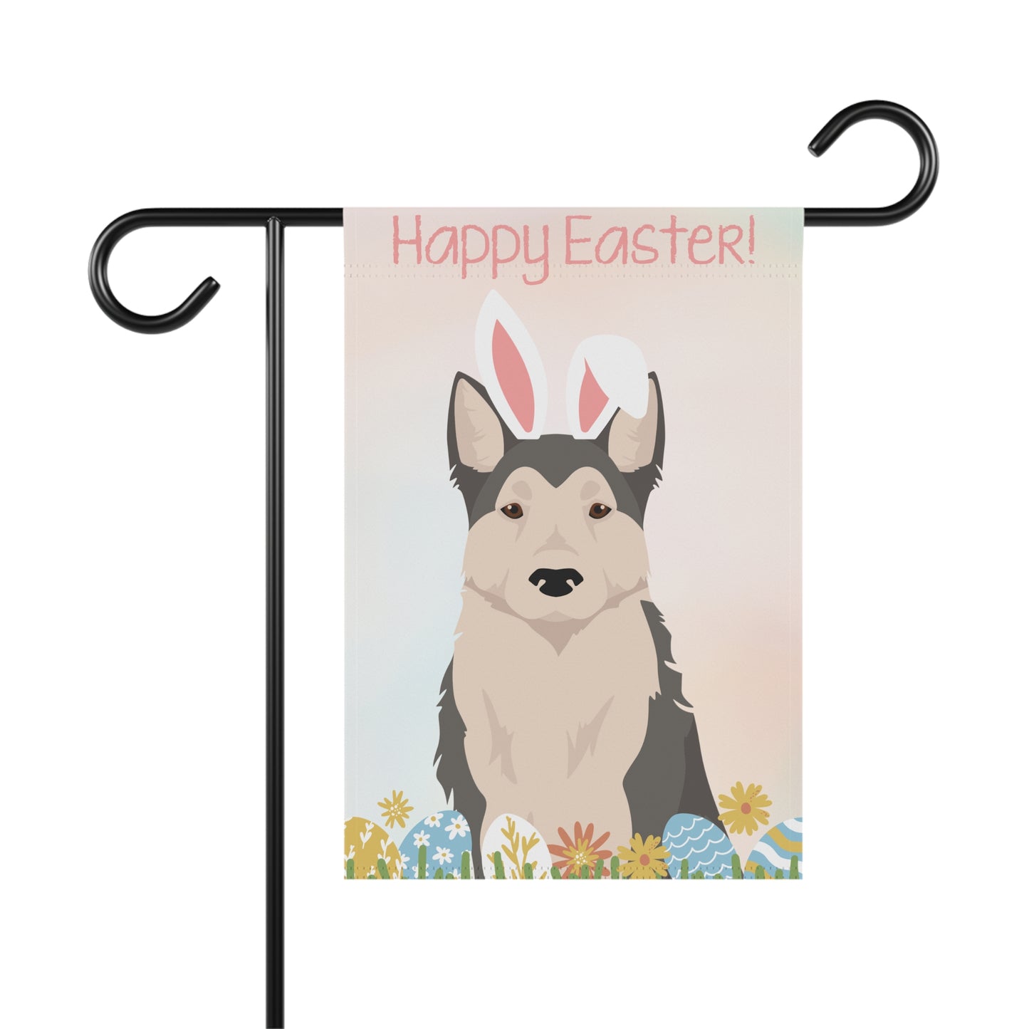 West Siberian Laika Dog Happy Easter Garden Flag