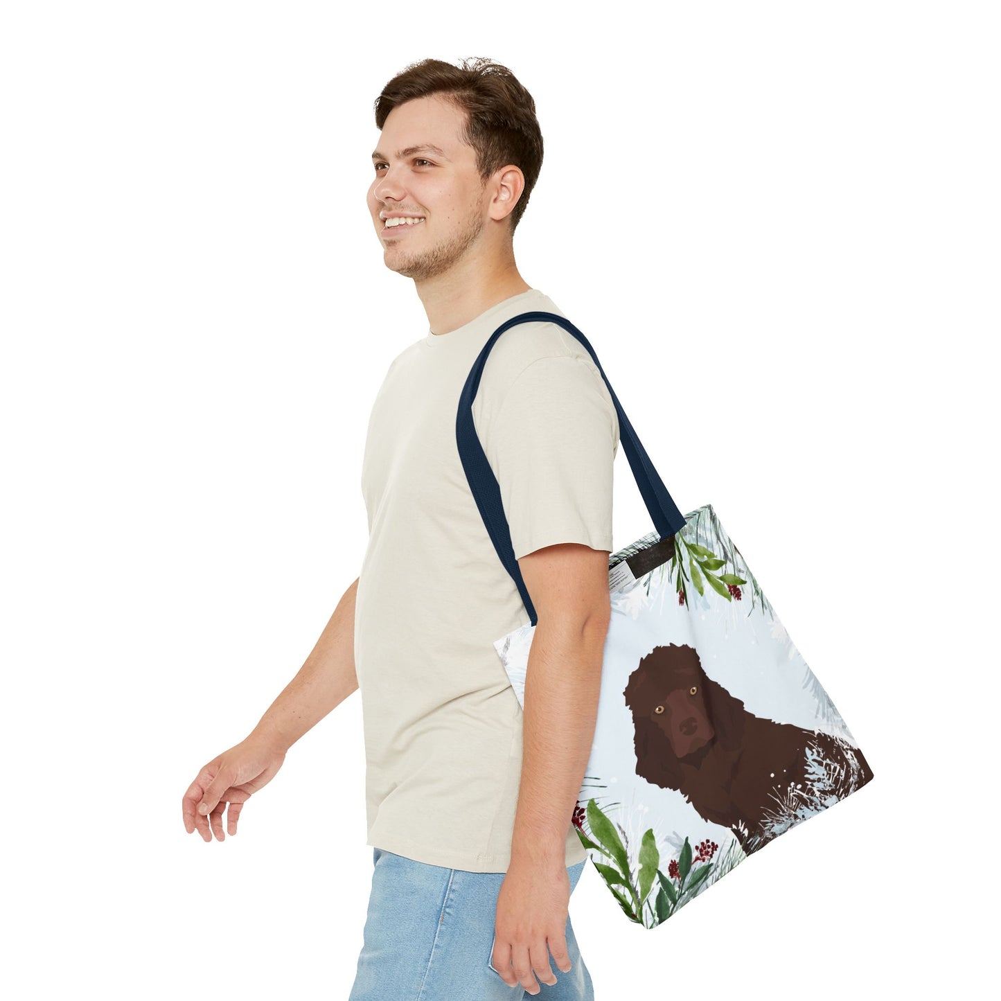 Irish Water Spaniel Dog Christmas Holiday Tote Bag 16x16