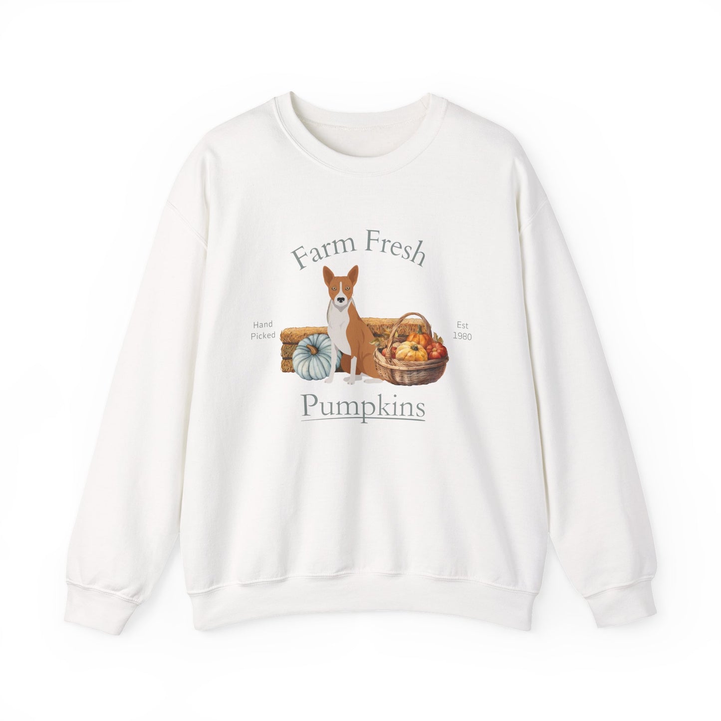 Basenji Dog Fall Farm Fresh Unisex Heavy Blend Crewneck Sweatshirt