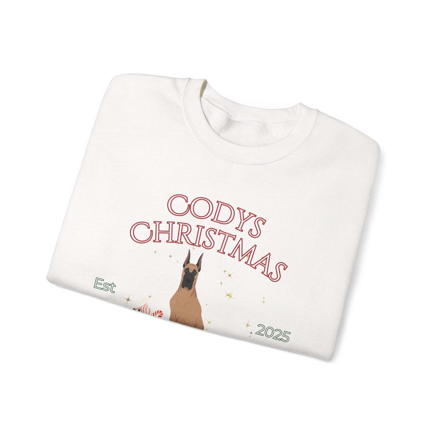 Great Dane Dog Christmas Social Club Unisex Heavy Blend Crewneck Sweatshirt Custom Name