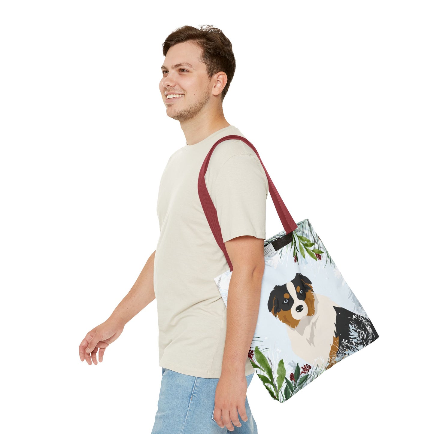 Australian Shepherd Dog Christmas Holiday Tote Bag 16x16