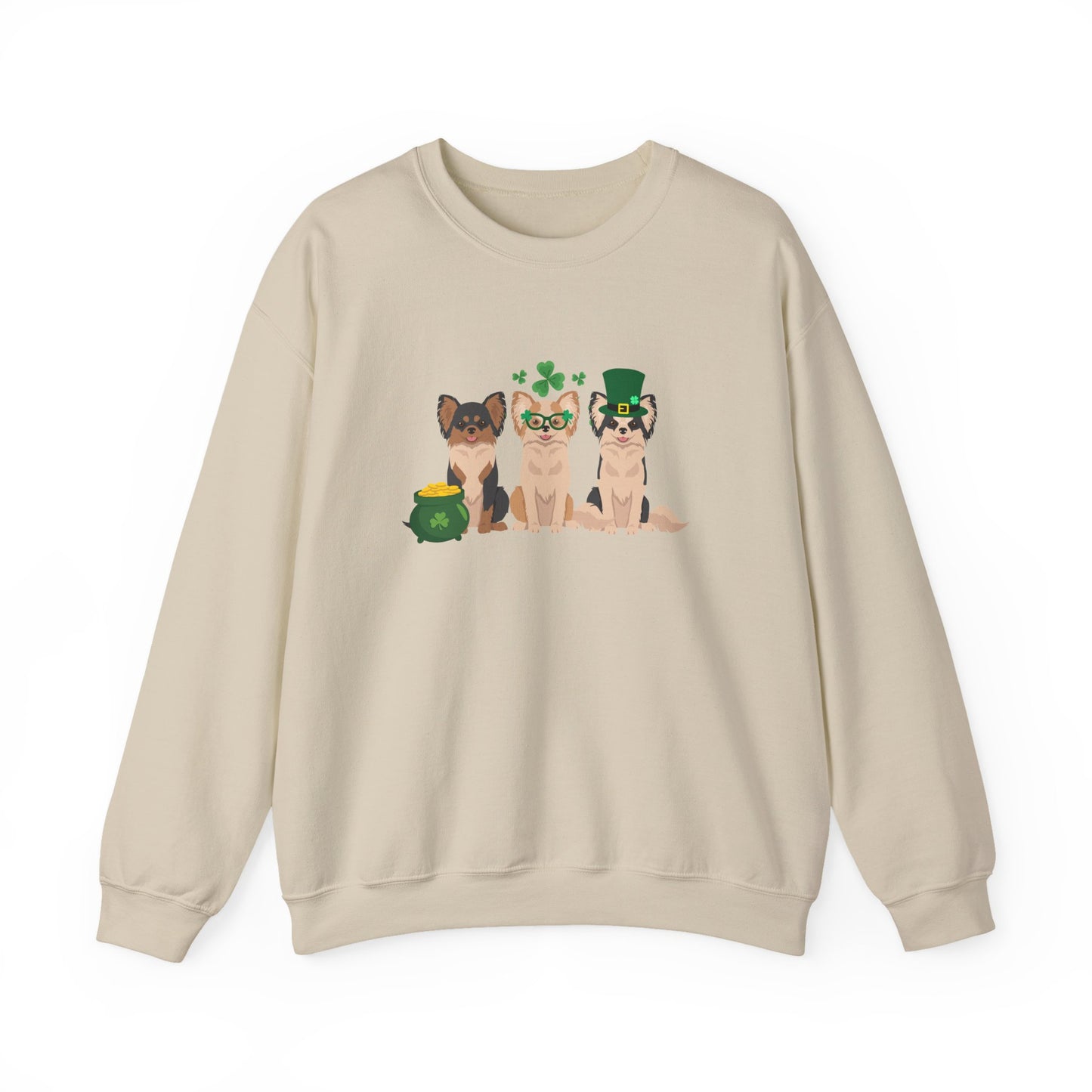 Chihuahua Dog St Patricks Day Unisex Heavy Blend Crewneck Sweatshirt, St Pattys day, Cute Dog Mom Gift