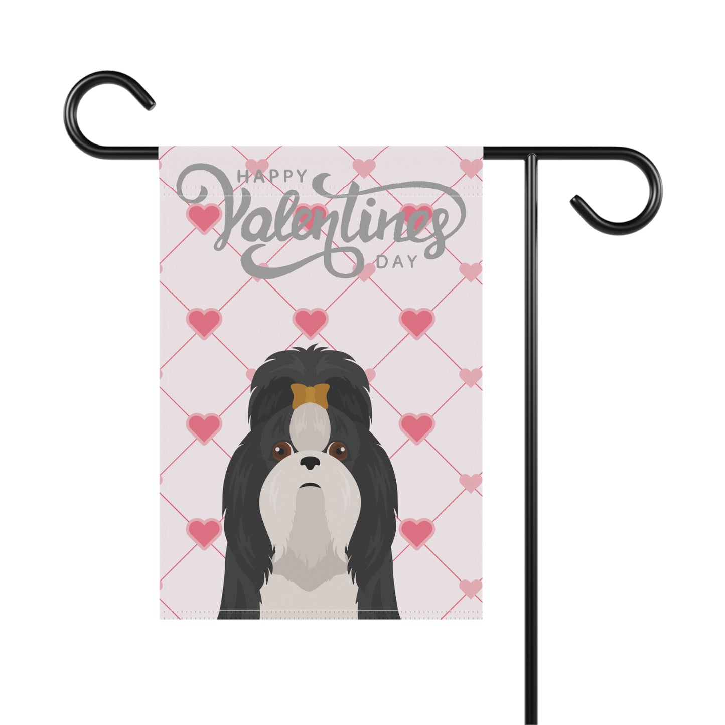 Shih Tzu Dog Valentines Day Garden Flag