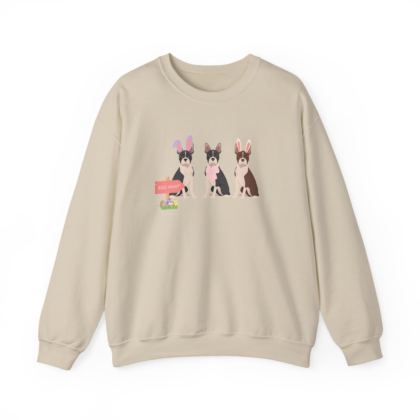 Boston Terrier Dog Easter Unisex Heavy Blend Crewneck Sweatshirt, Easter, Cute Dog Mom Gift