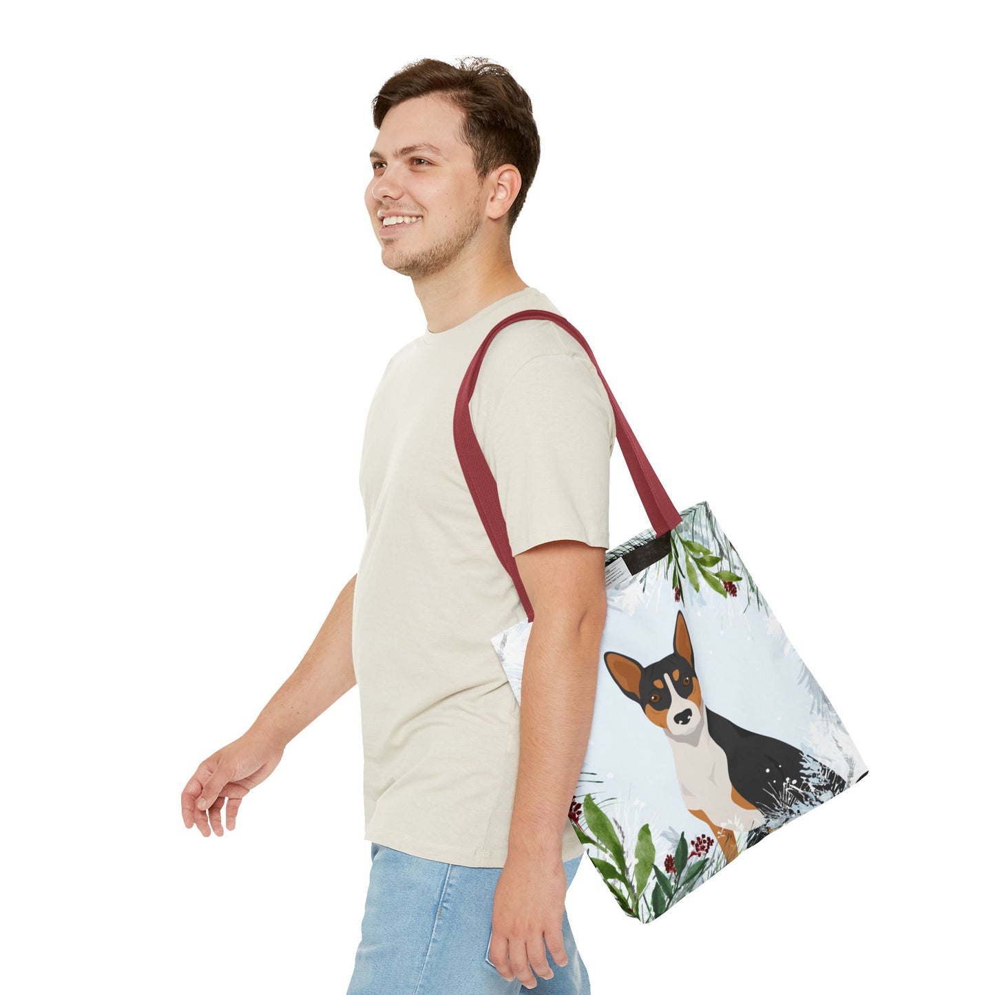 Basenji Dog Christmas Holiday Tote Bag 16x16