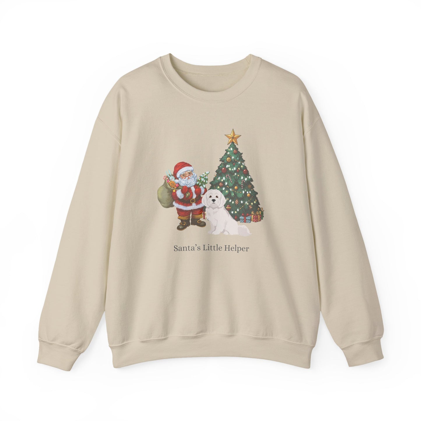 Maltese Dog Santa's Little Helper Unisex Heavy Blend Crewneck Sweatshirt