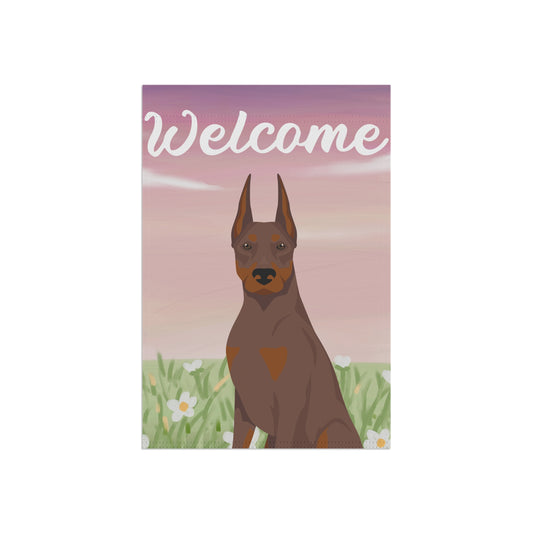 Doberman Pinscher Dog Welcome Garden Flag