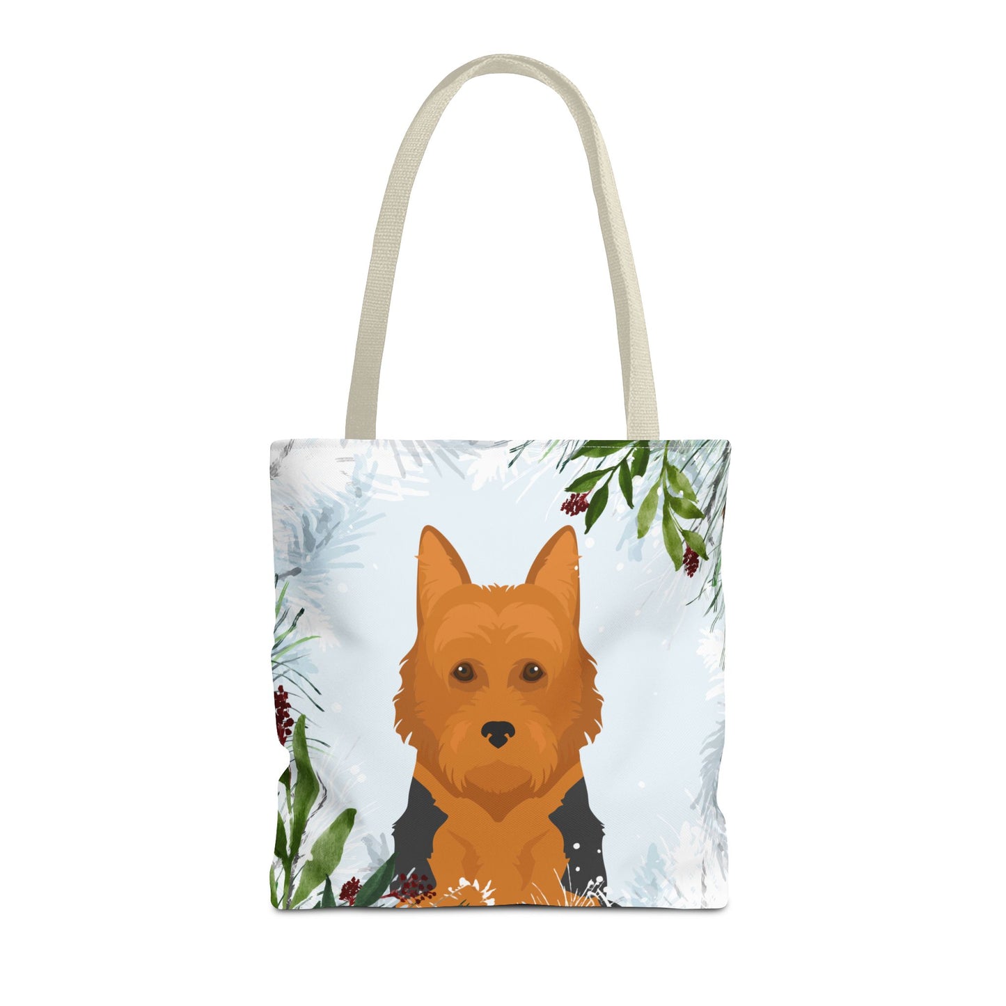 Australian Terrier Dog Christmas Holiday Tote Bag 16x16