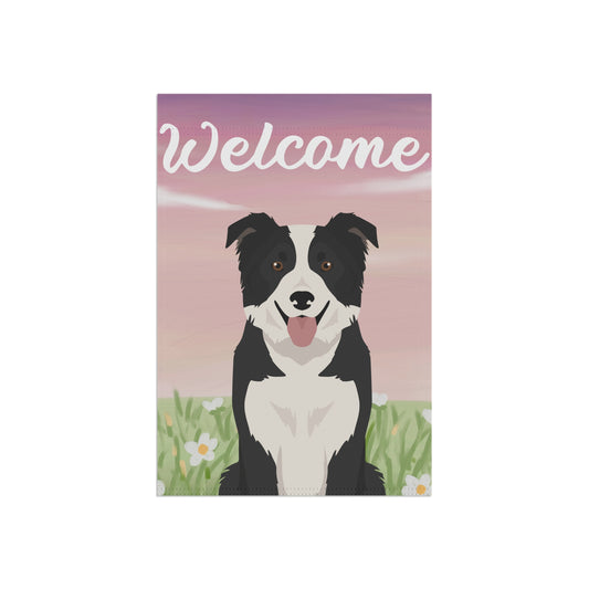 Border Collie Dog Welcome Garden Flag