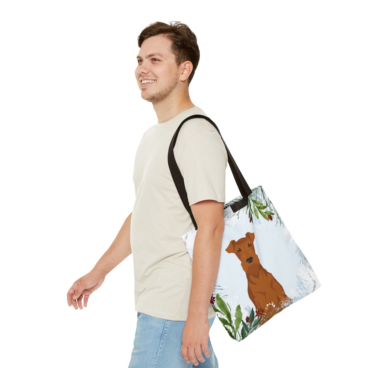 Irish Terrier Dog Christmas Holiday Tote Bag 16x16