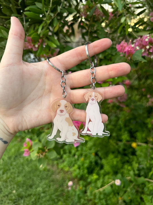 Pointer Dog 2.5in Acrylic Keychain