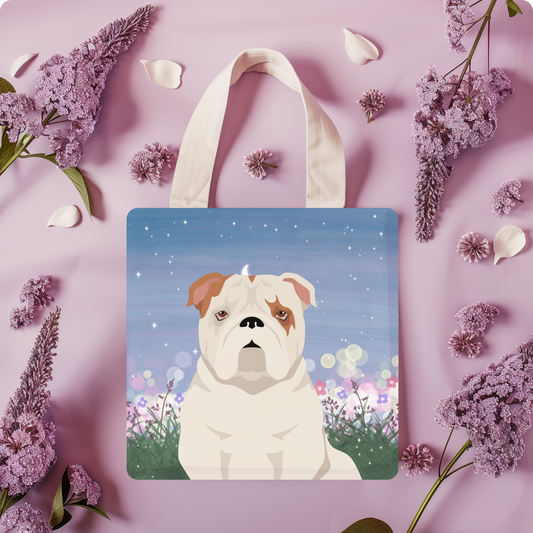 Bulldog Dog Tote Bag 13x13