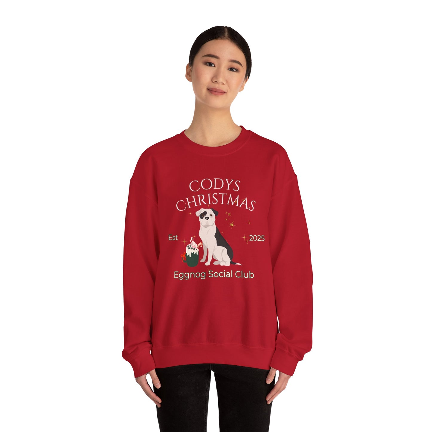 American Bulldog Dog Christmas Social Club Unisex Heavy Blend Crewneck Sweatshirt Custom Name