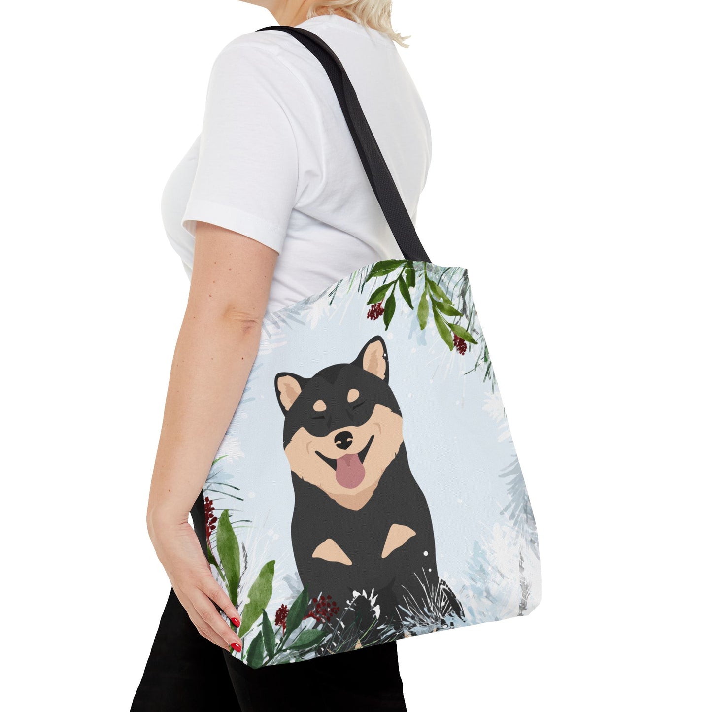 Shiba Inu Dog Christmas Holiday Tote Bag 16x16