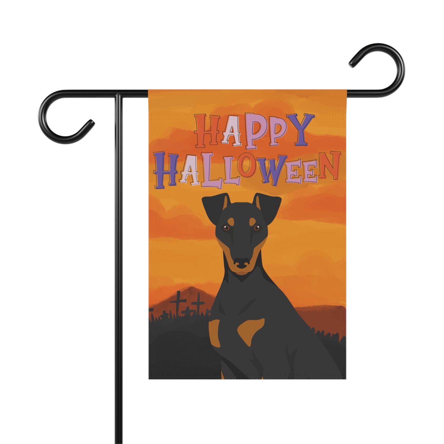 Manchester Terrier Dog Halloween Garden Flag