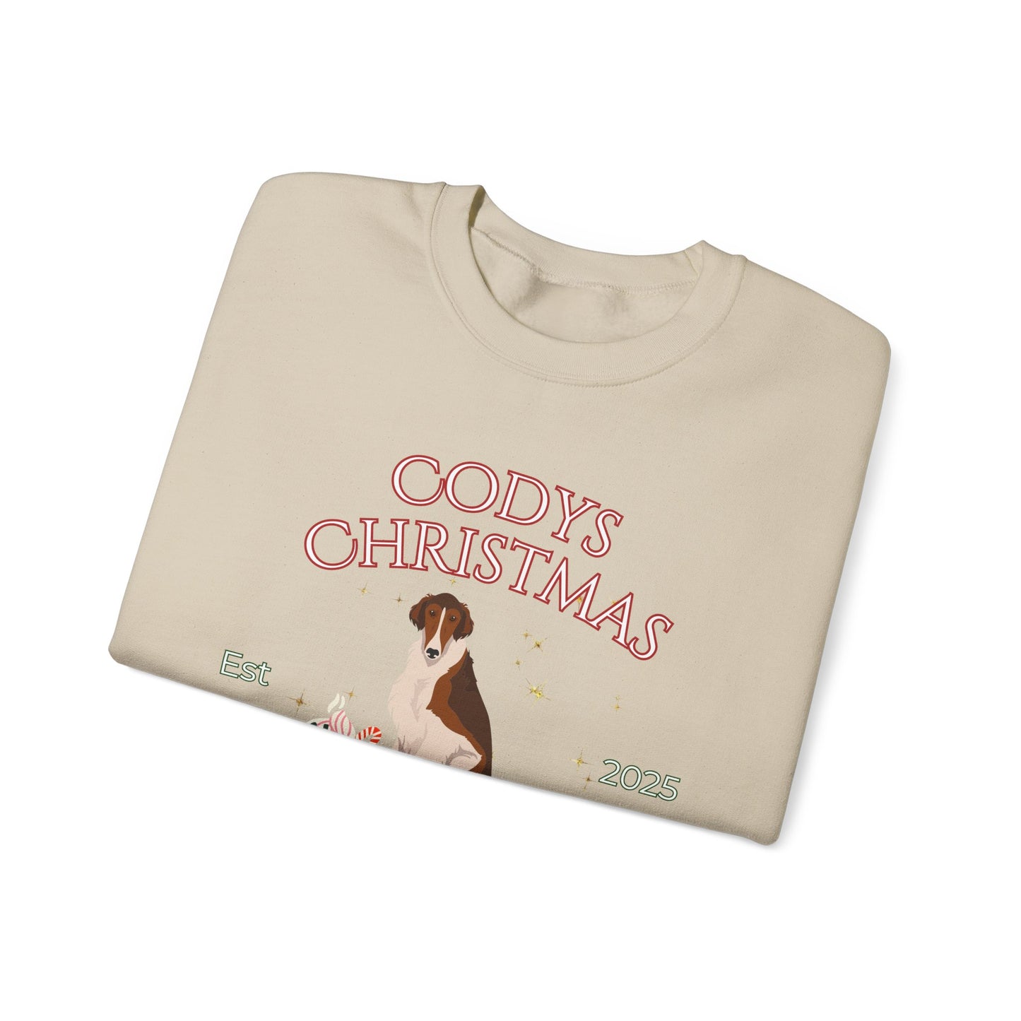 Borzoi Dog Christmas Social Club Unisex Heavy Blend Crewneck Sweatshirt Custom Name