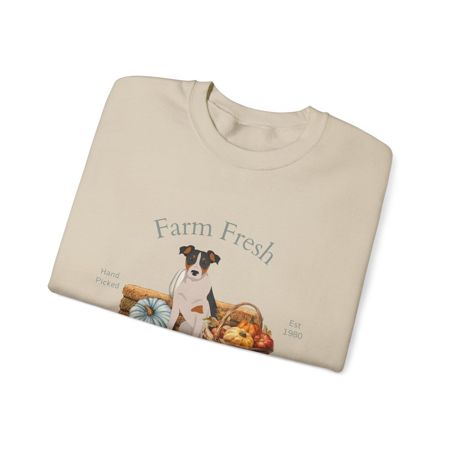 Parson Russell Terrier Dog Fall Farm Fresh Unisex Heavy Blend Crewneck Sweatshirt