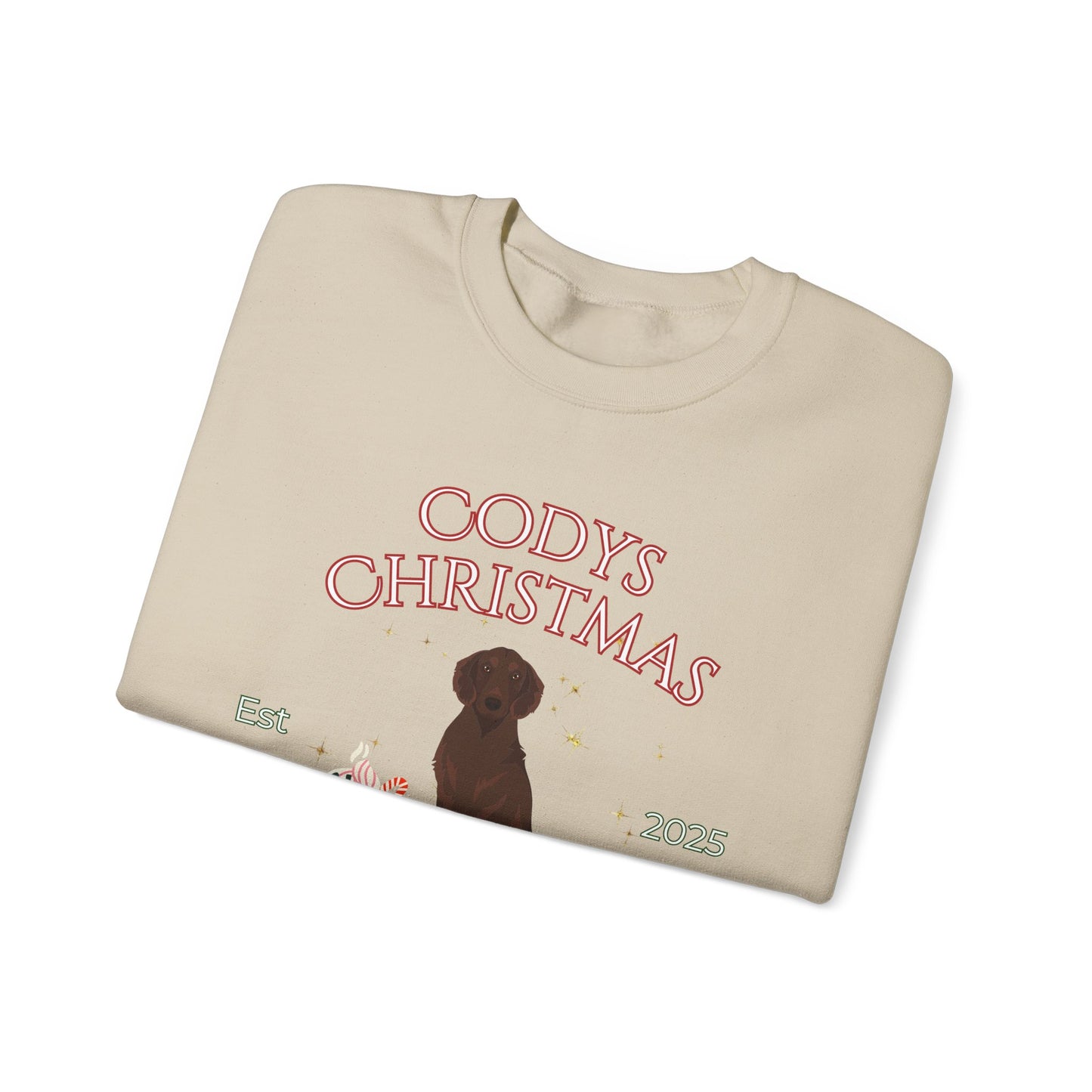 Flat Coated Retriever Dog Christmas Social Club Unisex Heavy Blend Crewneck Sweatshirt Custom Name