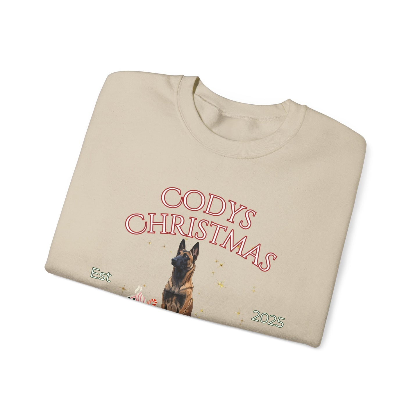 Belgian Malinois Dog Christmas Social Club Unisex Heavy Blend Crewneck Sweatshirt Custom Name