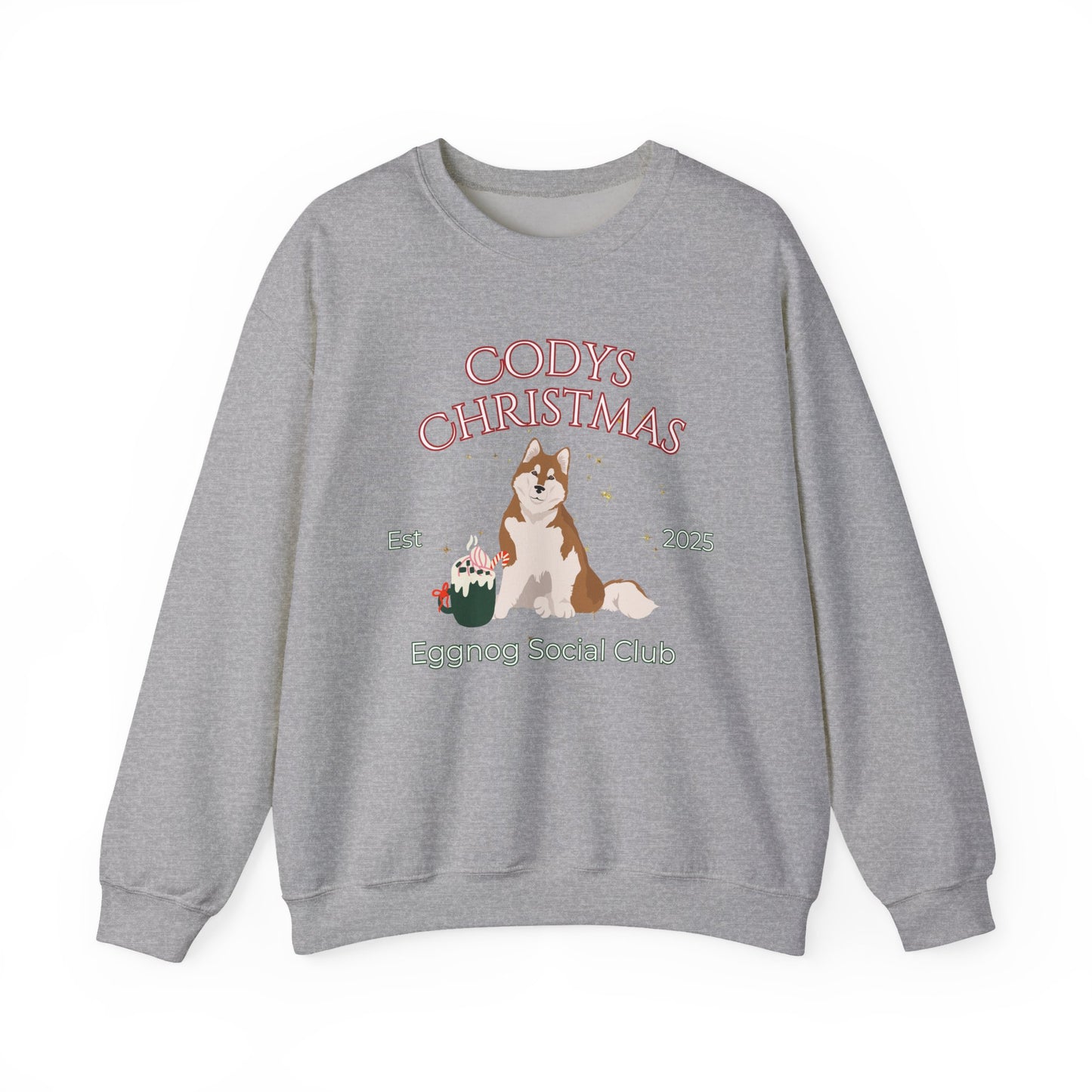 Alaskan Malamute Dog Christmas Social Club Unisex Heavy Blend Crewneck Sweatshirt Custom Name
