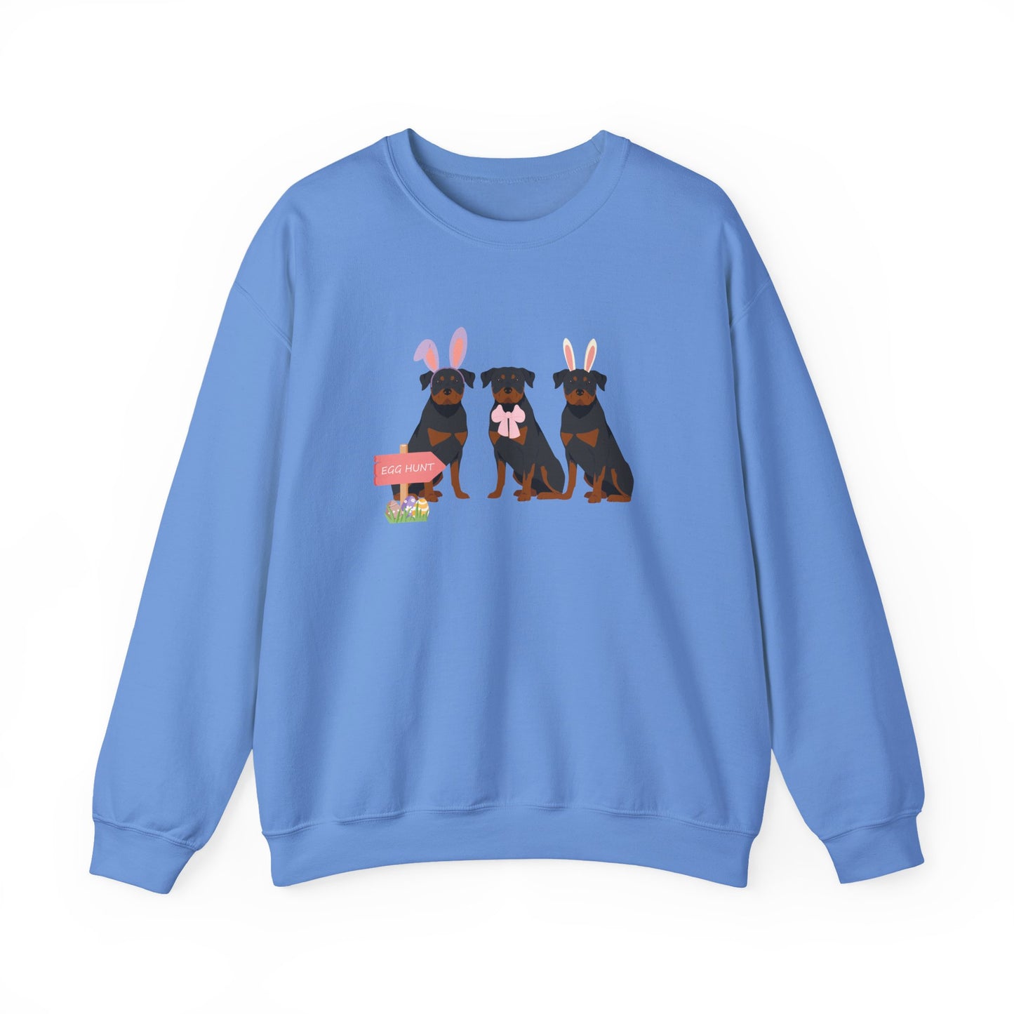Rottweiler Dog Easter Unisex Heavy Blend Crewneck Sweatshirt, easter, Cute Dog Mom Gift