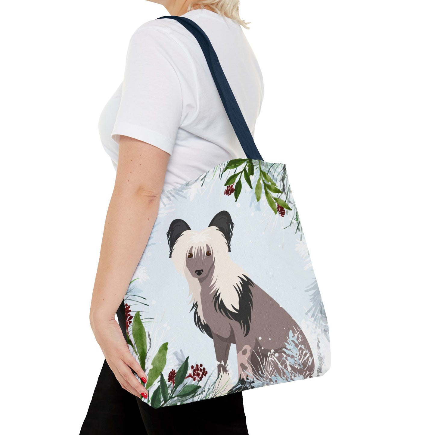 Chinese Cresred Dog Christmas Holiday Tote Bag 16x16