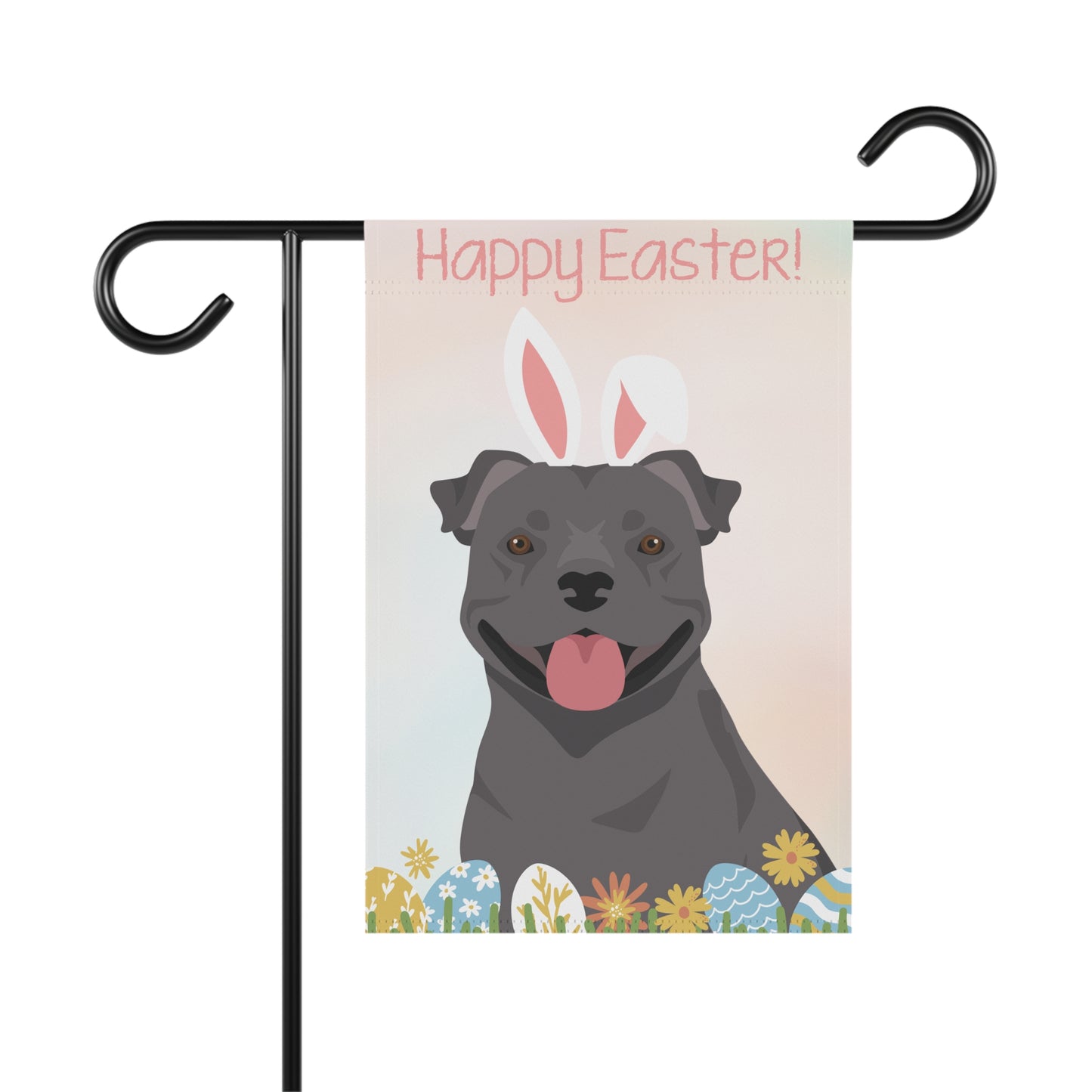 Staffordshire Bull Terrier Dog Happy Easter Garden Flag