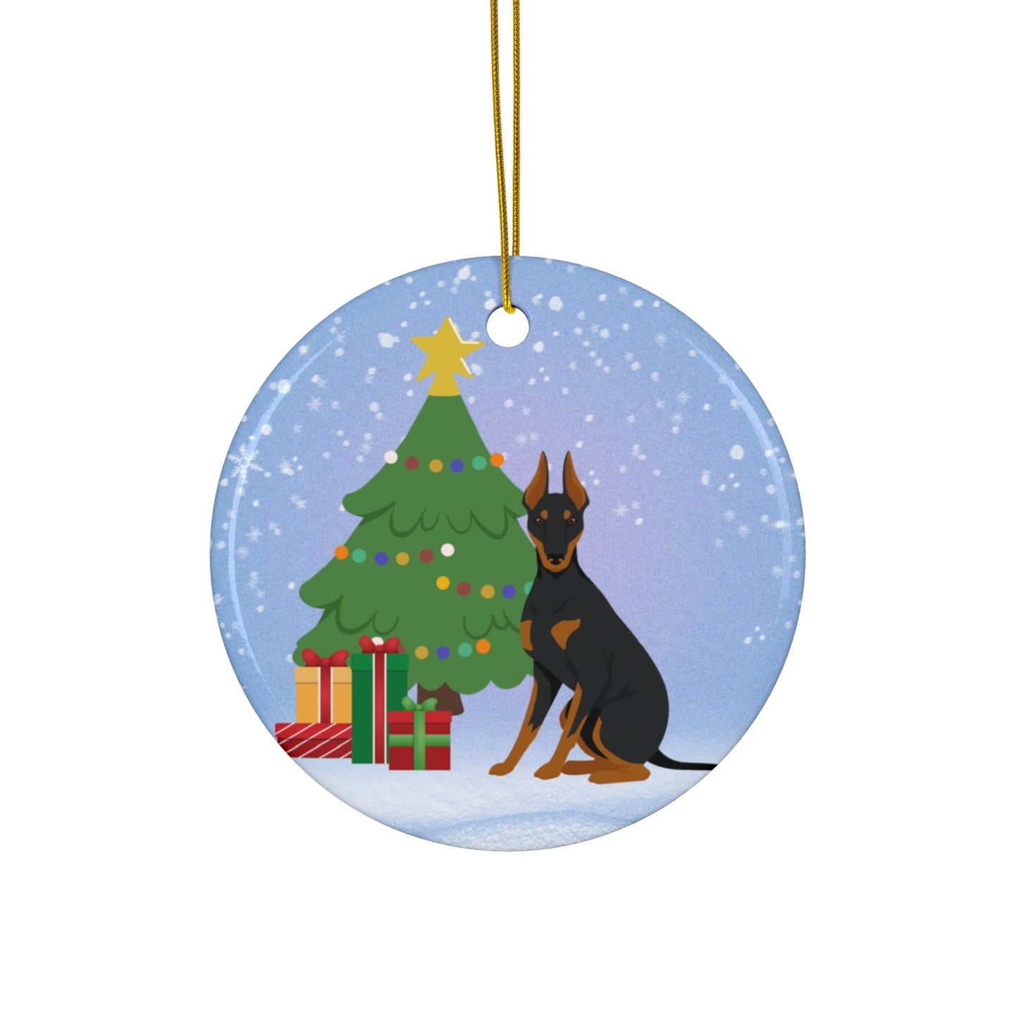 Manchester Terrier Dog Christmas Ceramic Ornament