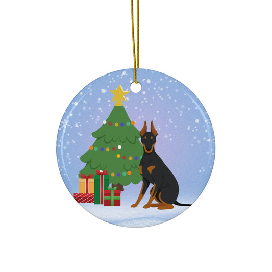 Manchester Terrier Dog Christmas Ceramic Ornament