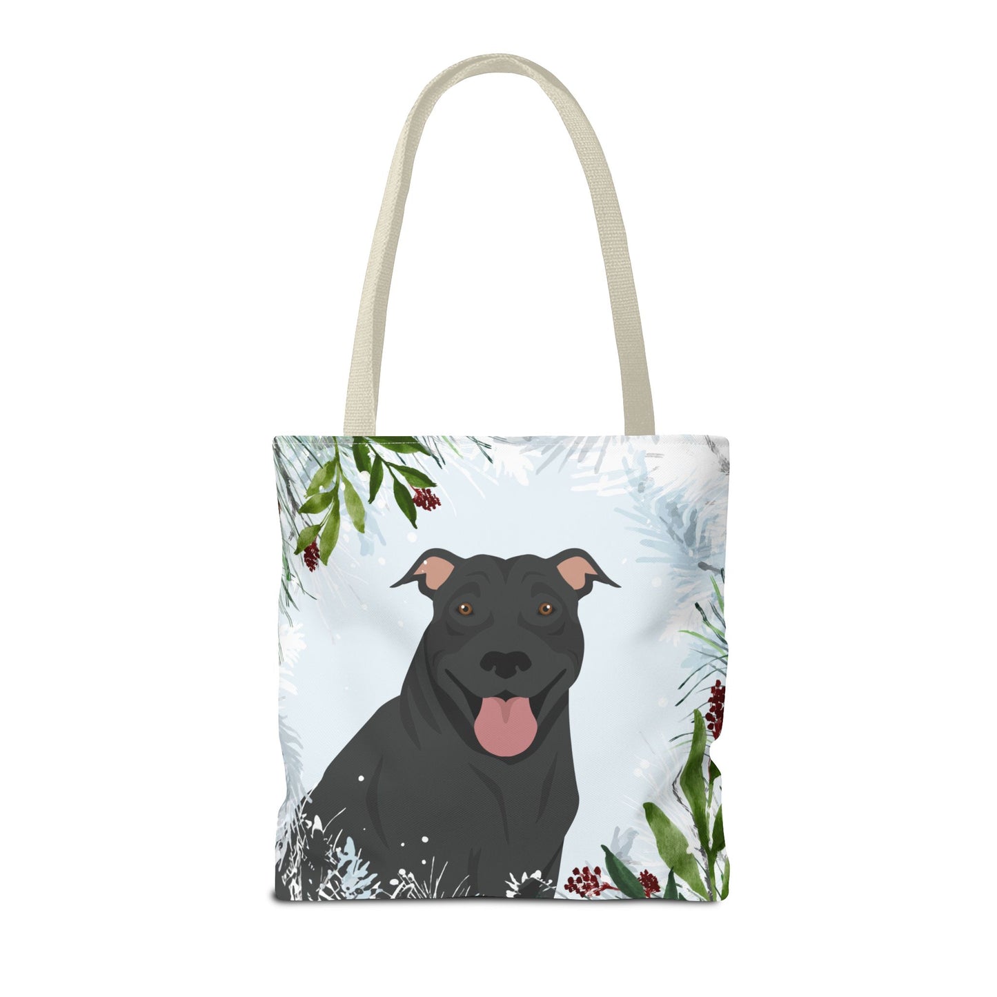 Pit Bull Dog Christmas Holiday Tote Bag 16x16