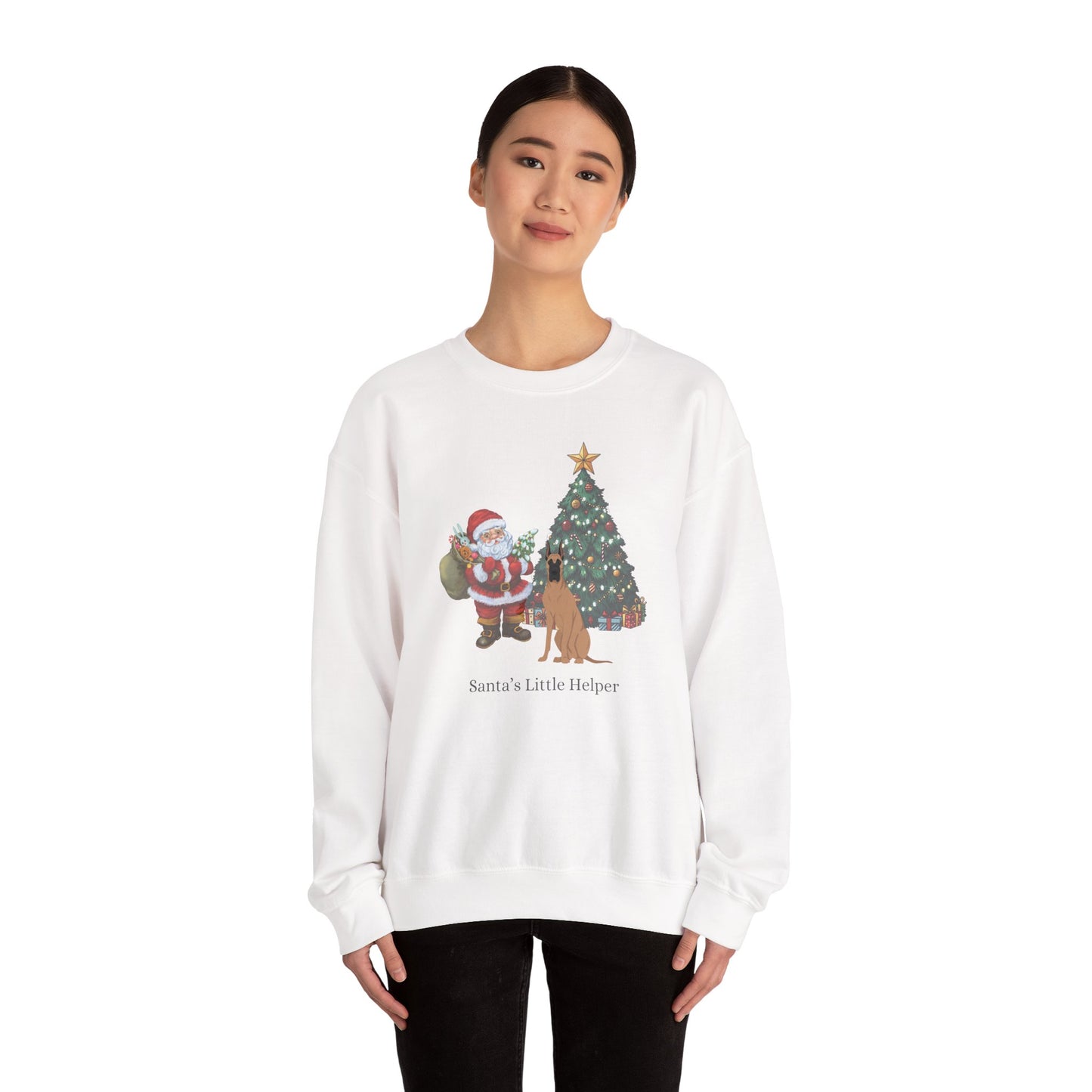 Great Dane Dog Santa's Little Helper Unisex Heavy Blend Crewneck Sweatshirt
