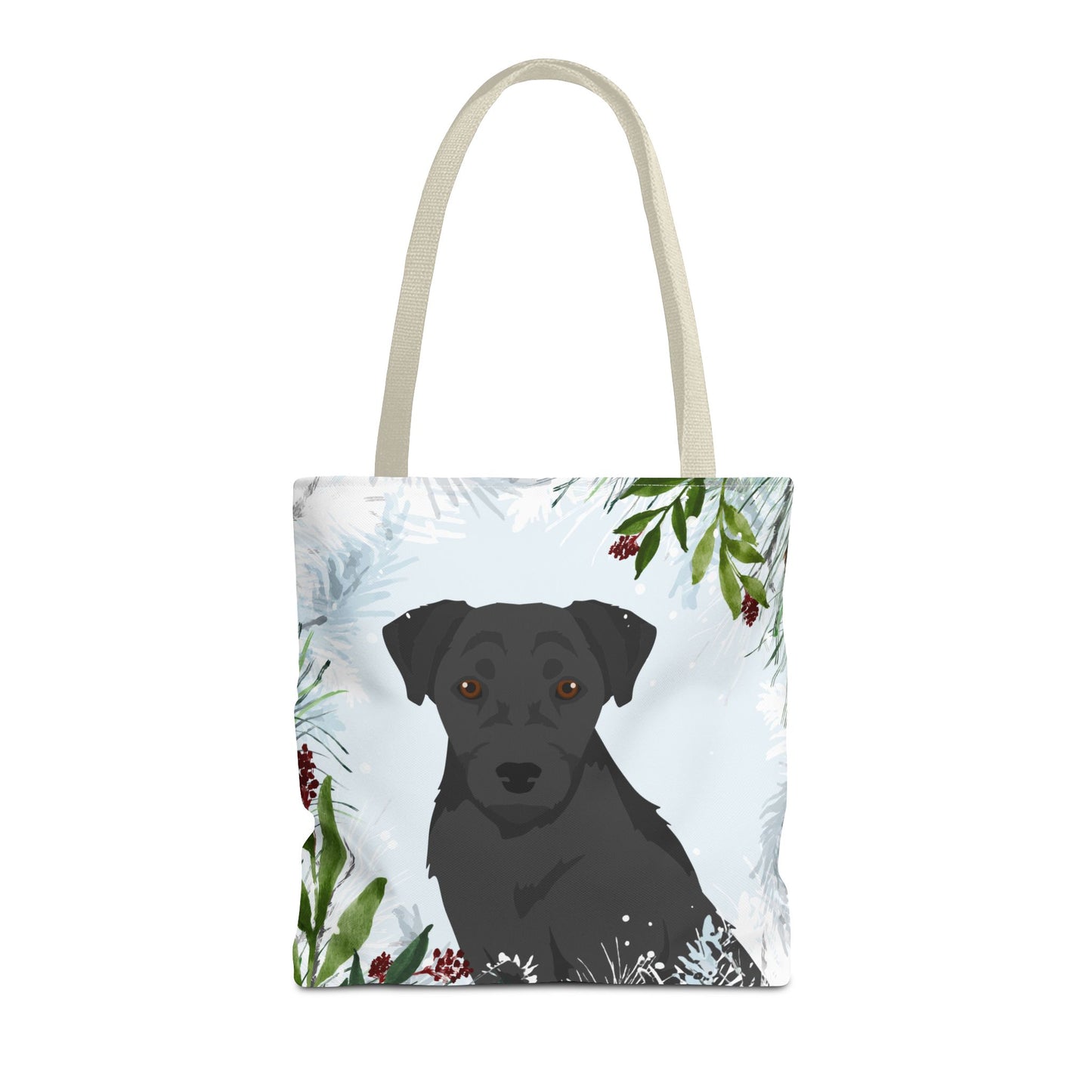 Patterdale Terrier Dog Christmas Holiday Tote Bag 16x16