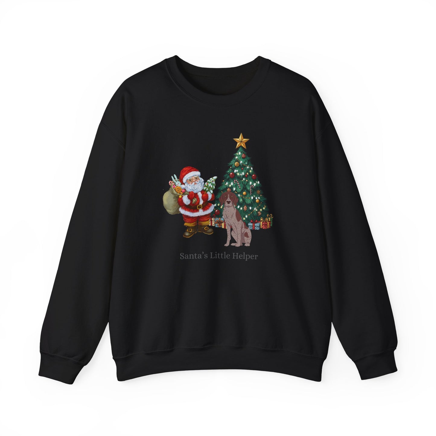 German Shorthaired Pointer Dog Santa's Little Helper Unisex Heavy Blend Crewneck Sweatshirt