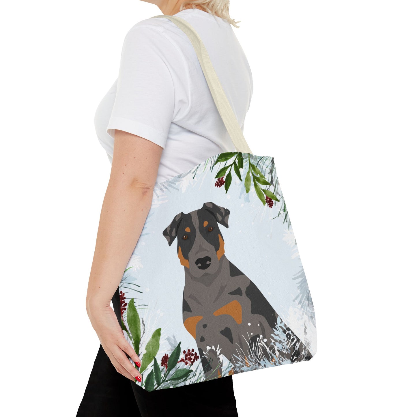 Beauceron Dog Christmas Holiday Tote Bag 16x16