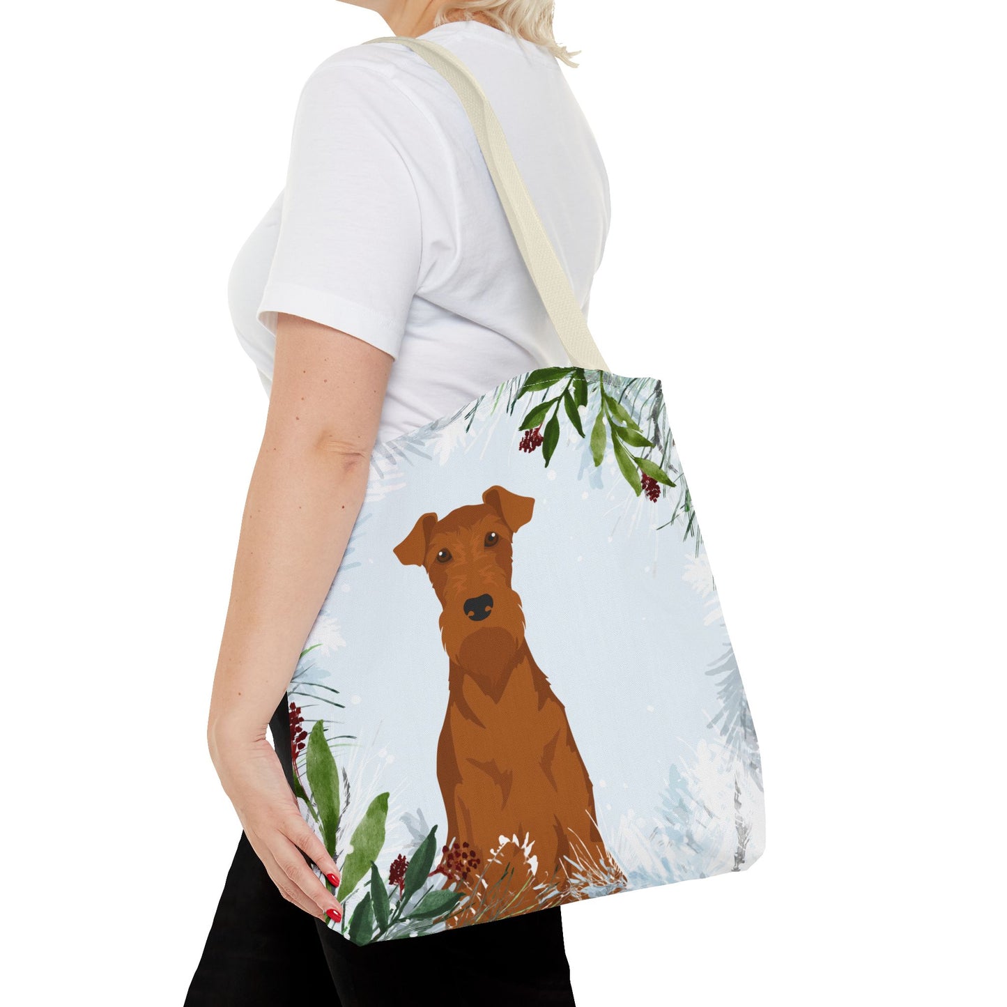 Irish Terrier Dog Christmas Holiday Tote Bag 16x16
