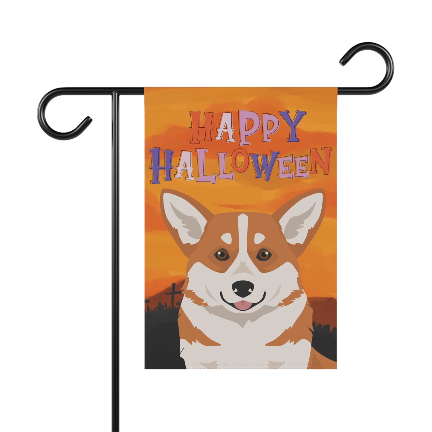 Pembroke Welsh Corgi Dog Halloween Garden Flag