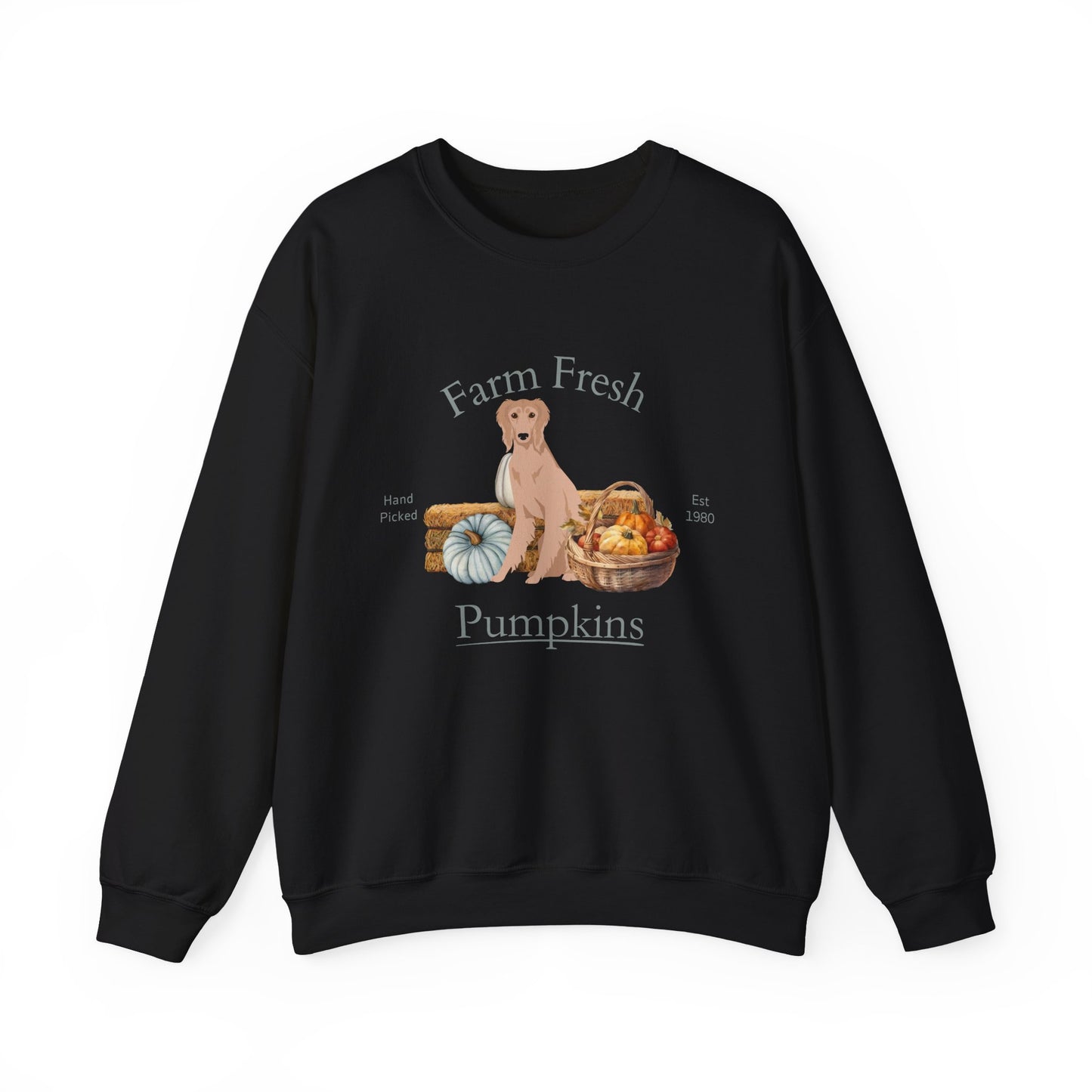 Saluki Dog Fall Farm Fresh Unisex Heavy Blend Crewneck Sweatshirt