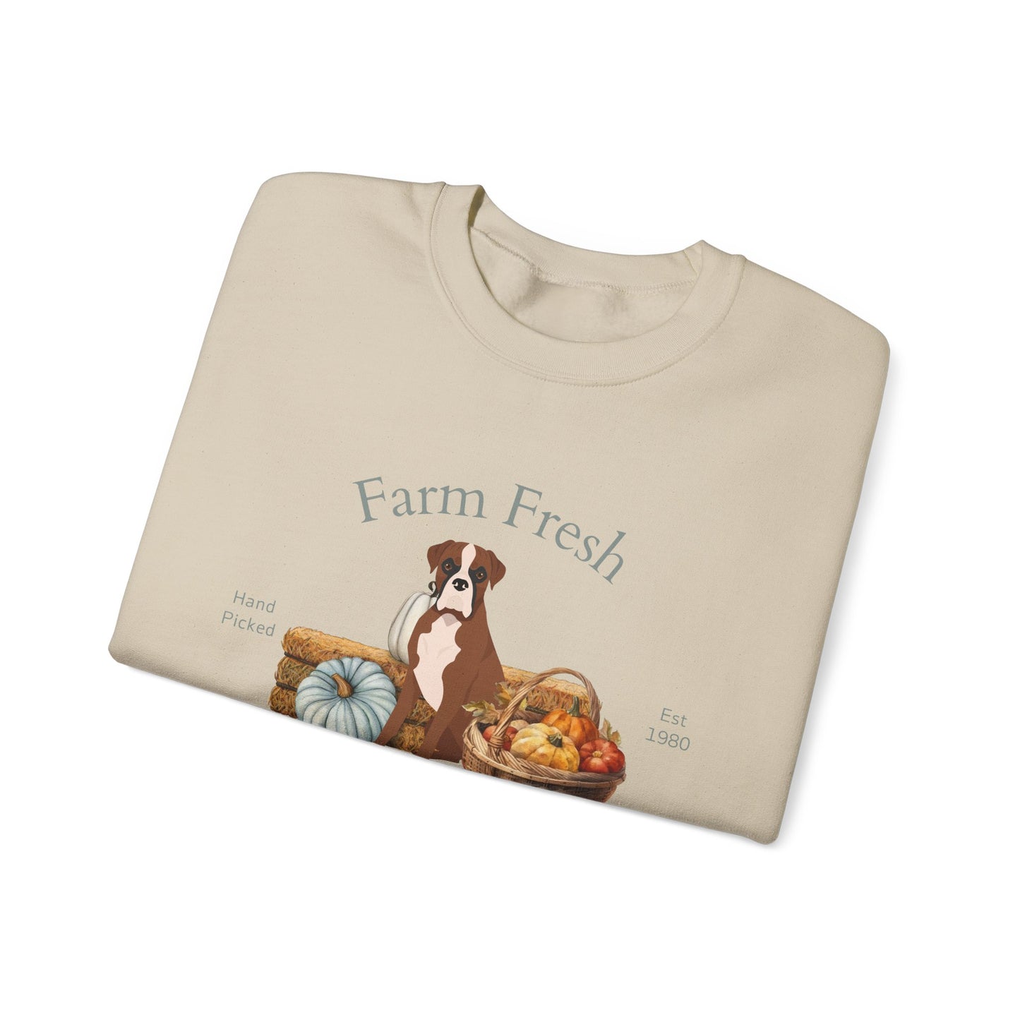 Boxer Dog Fall Farm Fresh Unisex Heavy Blend Crewneck Sweatshirt