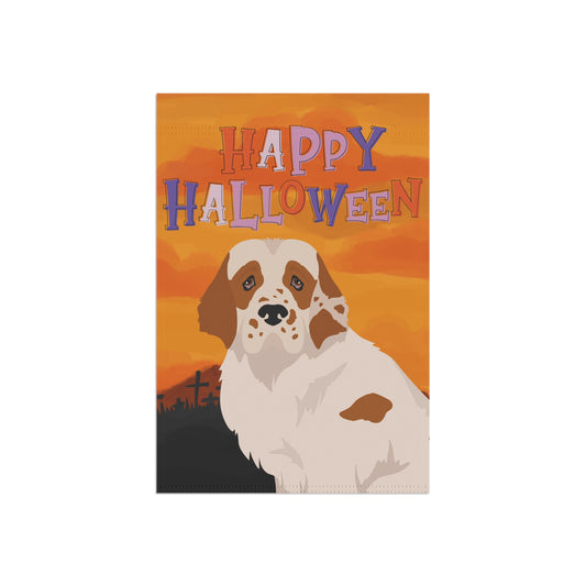 Clumber Spaniel Dog Halloween Garden Flag