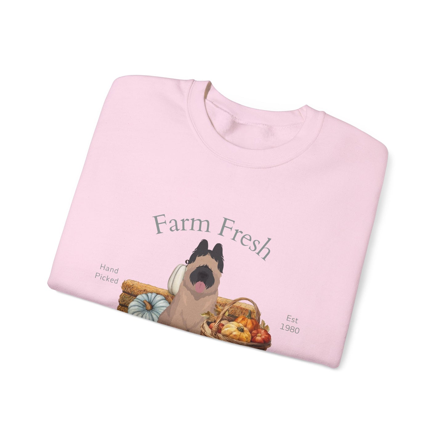 Briard Dog Fall Farm Fresh Unisex Heavy Blend Crewneck Sweatshirt
