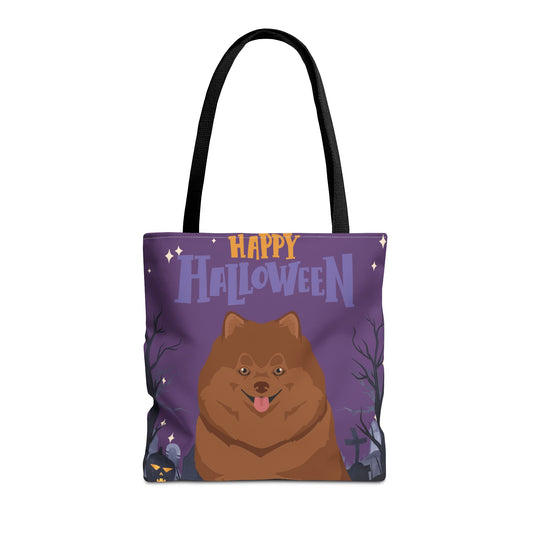 Pomeranian Dog Happy Halloween Tote Bag 16x16