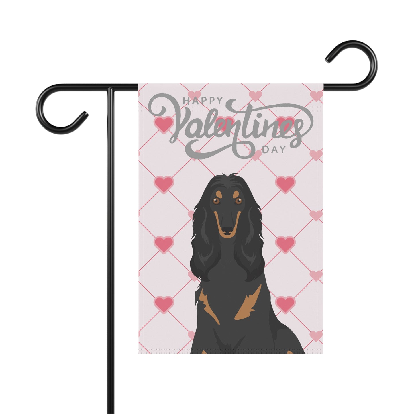 Afghan Hound Dog Valentines Day Garden Flag