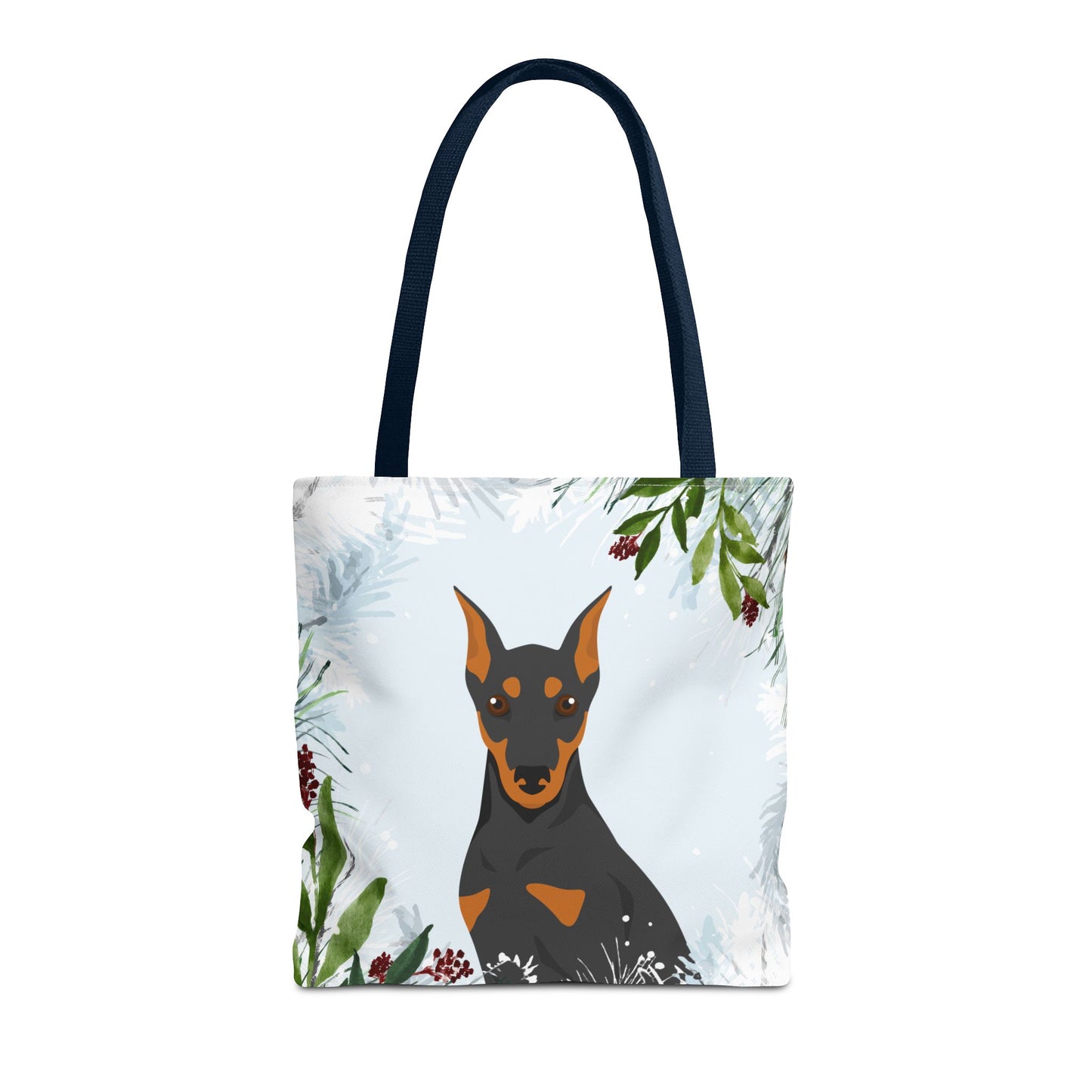 German Pinscher Dog Christmas Holiday Tote Bag 16x16