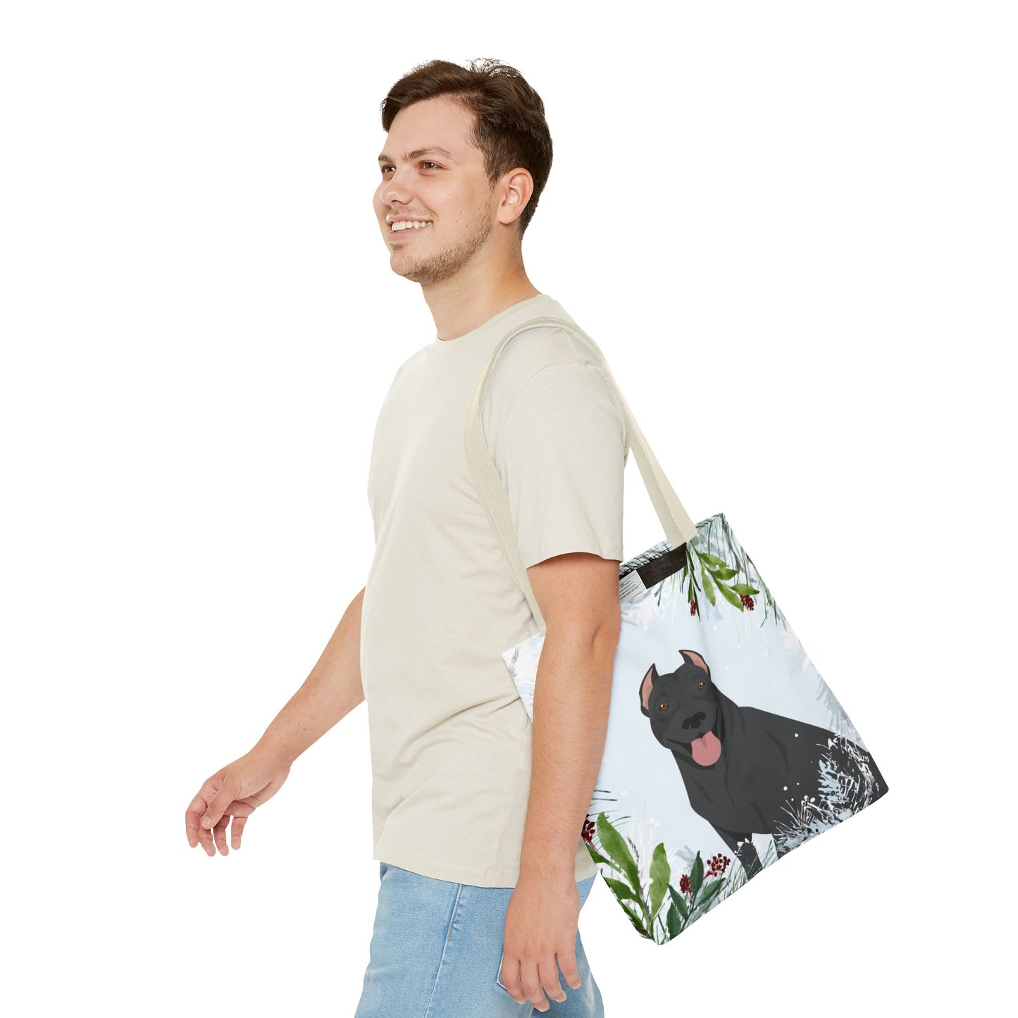 Pit Bull Dog Christmas Holiday Tote Bag 16x16