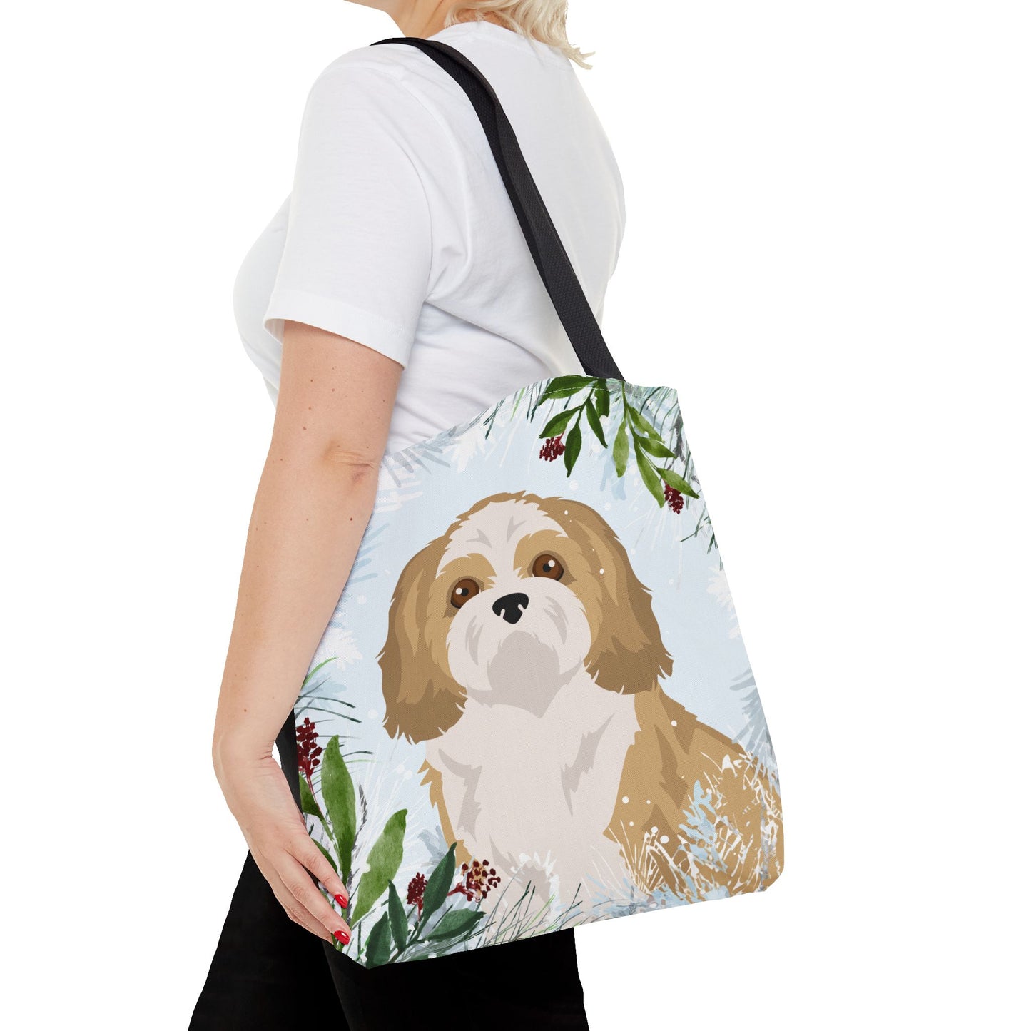Shih Tzu Dog Christmas Holiday Tote Bag 16x16