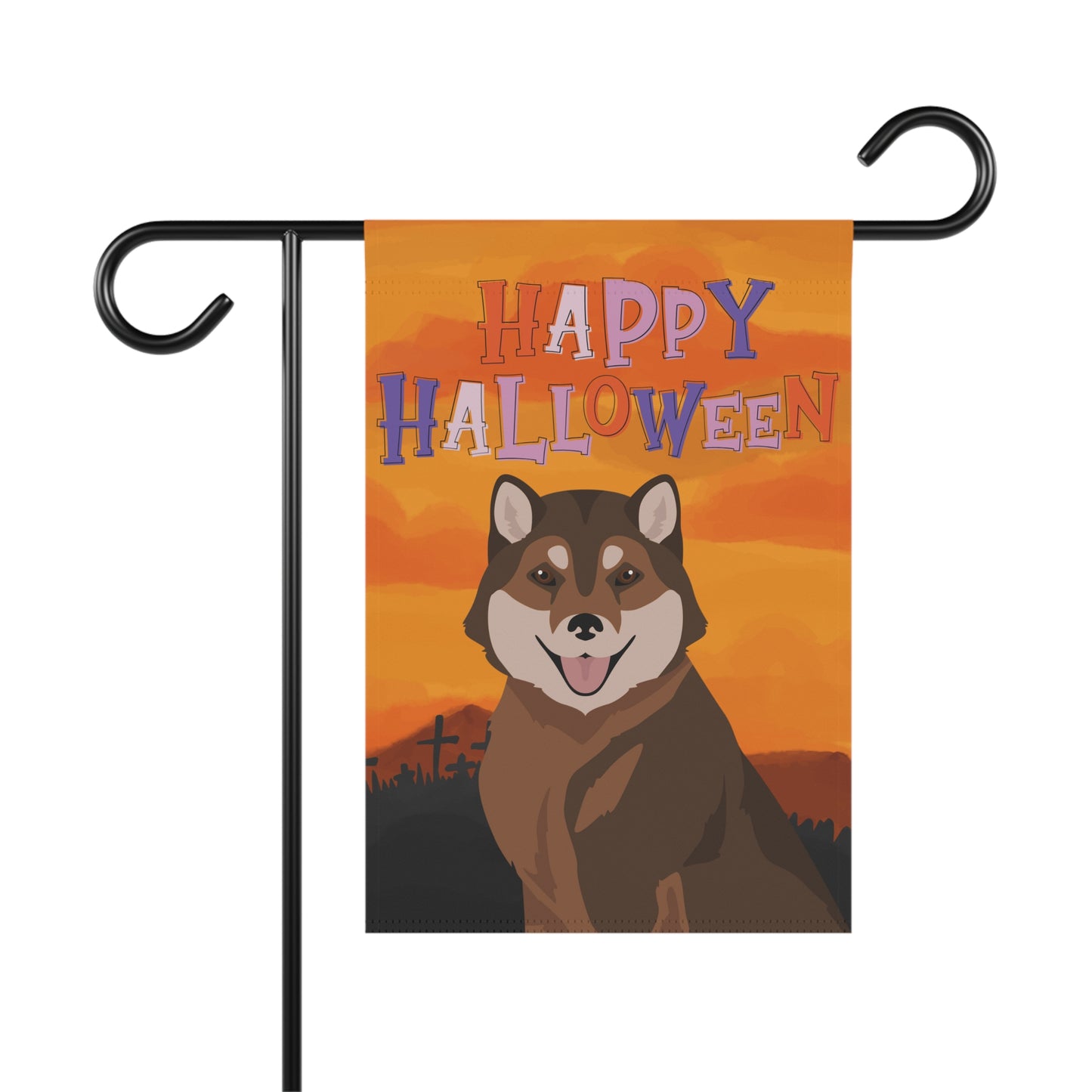Hokkaido Dog Halloween Garden Flag